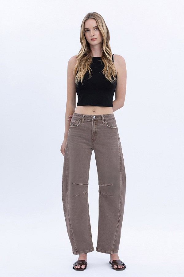 HIGH RISE CROP BARREL JEANS F6225ST...